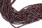 Natural Garnet Faceted Faceted Cube Beads Size 4-5mm 7.5" Strand