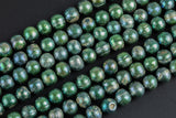 8-9mm Off Round Potato Freshwater Pearl- Full 15 inch strand- Teal