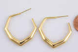 1 pairs 18kt Gold  Hoop Stud Tube Wire Earring, Earring 31mm