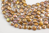 12mm Olivine Coin Pearl Freshwater Pearl, Full 15.5 strands
