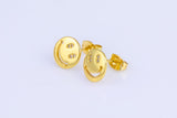 18kt Gold Smiley Face CZ Earring- 4 pcs per order- 10mm