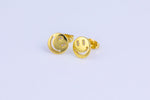 18kt Gold Smiley Face CZ Earring- 4 pcs per order- 10mm