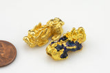 Pixiu Beads - Gold or Silver-Smaller Size 9x18mm - Chinese mystical animal with dragon head lion body