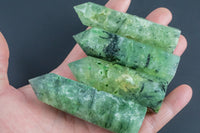 1 Pc Natural Prehnite Obelisk Tower Point wand healing crystal