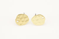 Light Gold Earring Hammered Stud Findings 12mm