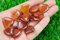 Carnelian Heart Hearts Healing Stone - Size approximately 20x20mm / .8" x .8" - Natural Gemstone Hearts Pre-charged