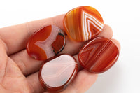 Carnelian Small Flat Disk Pieces Healing Stones about 1" across Pre-charged