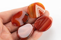 Carnelian Small Flat Disk Pieces Healing Stones about 1" across Pre-charged