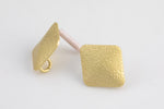 8pcs Matte Gold Earring Earrings stud findings High Quality Matte Gold Plating 8pcs/4 pairs- Marquee Diamond Shape - 14x18mm