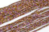 Natural Phosphosiderite Faceted Coin 3mm Rondelle Beads Micro Laser Cut Lilac Purple Gemstone 15.5" Strand