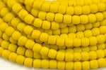 8mm Crystal Barrel -2 or 5 or 10 STRANDS- 16 Inch Strand- Matte Yellow