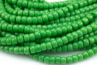 8mm Crystal Barrel  -2 or 5 or 10 STRANDS- 16 Inch Strand- Green