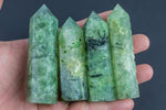 1 Pc Natural Prehnite Obelisk Tower Point wand healing crystal