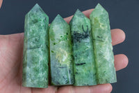 1 Pc Natural Prehnite Obelisk Tower Point wand healing crystal