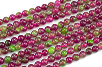 Fusia Watermelon- JADE Smooth Round- 6mm 8mm 10mm 12mm-Full Strand 15.5 inch Strand AAA Quality