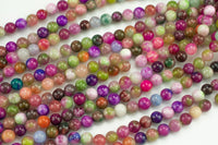 Multi- JADE Smooth Round-  6mm 8mm 10mm 12mm-Full Strand 15.5 inch Strand AAA Quality