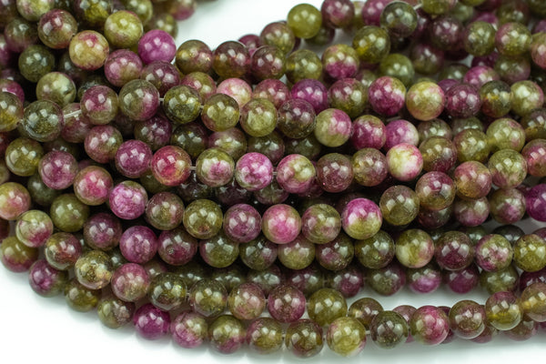 Olive Watermelon- JADE Smooth Round-  6mm 8mm 10mm 12mm-Full Strand 15.5 inch Strand AAA Quality