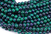 Chrysocolla JADE Smooth Round- 6mm 8mm 10mm 12mm-Full Strand 15.5 inch Strand AAA Quality