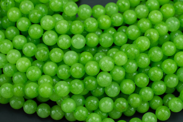Green Grape- JADE Smooth Round- 6mm 8mm 10mm 12mm-Full Strand 15.5 inch Strand AAA Quality