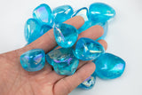 Aura Quartz Blue Tumbled Nuggets Healing Crystal Chakra Stone- .75-2 inches