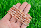 Peach Pink Moonstone Gemstone Bracelet Bracelet Stretchy String Oval Bracelet Natural Gemstone Crystal Bracelets - Gemstone Nugget Bracelets