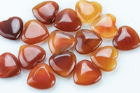 Carnelian Heart Hearts Healing Stone - Size approximately 20x20mm / .8" x .8" - Natural Gemstone Hearts Pre-charged