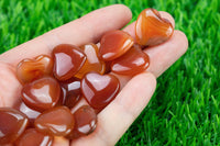 Carnelian Heart Hearts Healing Stone - Size approximately 20x20mm / .8" x .8" - Natural Gemstone Hearts Pre-charged