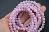 Lilac Jade Bracelet Smooth Finished 6mm Stretchy String Gemstone Bracelet Handmade Jewelry Bracelet Crystal Bracelet