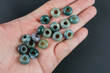 Moss Agate Pi Stone 14 mm Donut