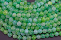 Light Green Grape- JADE Smooth Round-  6mm 8mm 10mm 12mm-Full Strand 15.5 inch Strand AAA Quality