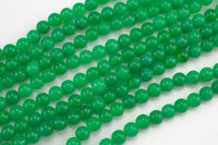 Green Chrysoprase- JADE Smooth Round-  6mm 8mm 10mm 12mm-Full Strand 15.5 inch Strand AAA Quality