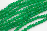 Green Chrysoprase- JADE Smooth Round-  6mm 8mm 10mm 12mm-Full Strand 15.5 inch Strand AAA Quality