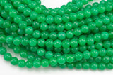 Green Chrysoprase- JADE Smooth Round-  6mm 8mm 10mm 12mm-Full Strand 15.5 inch Strand AAA Quality