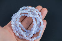 Blue Lace Agate Chalcedony Gemstone Bracelet Bracelet Stretchy String Oval Bracelet Natural Gemstone Bracelets - Gemstone Nugget Bracelets