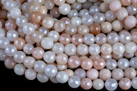 MYSTIC PINK SILVERITE Faceted Round- Full Strand 15.5 inch Strand Gemstone Beads- 8mm