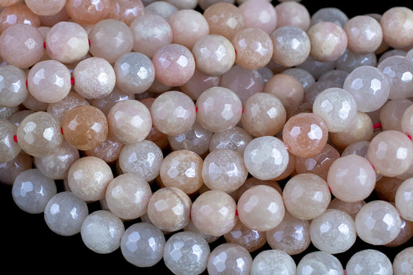 MYSTIC PINK SILVERITE Faceted Round- Full Strand 15.5 inch Strand Gemstone Beads- 8mm