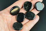 Natural Obsidian Small Flat Disk Pieces Healing Stones about 1" across Pre-charged