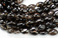 Natural Smokey Quartz beads, Smooth Nugget, Full Strand 15 inch Strand- High Polish