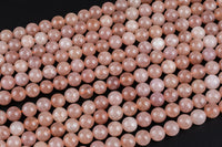 Natural Sunstone Beads Round- 8mm, 10mm, 12mm- Dark Color AAA Quality  Smooth Gemstone Beads