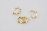 2 pcs Dainty Gold Snap Clasp, 10mm Round Circle Ring, Charm Holder 18K Gold Clasp for Charm Holder or Clasp