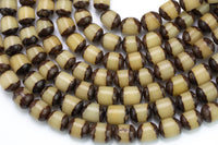 Natural Bodhi Seed Drum Full Strand- 15.5 Inch long Gemstone Beads- 10x13mm