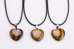 Tiger's Eye Heart crystal pendant necklace Tigereye Tigerseye Tiger eye Tigers eye crystal pendant necklace