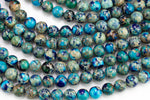 Natural Impression Sea Sediment Jasper Round Beads 4mm 6mm 8mm 10mm Aka Snake Skin Jasper Teal Terra Jasper 15.5" Strand Smooth