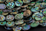 Natural Abalone Flat Oval Beads. A Quality 15.5 inch strand 13*18mm- 20 pcs Gemstone Beads