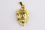 Majestic Gold Lion Head Pendant High Quality Gold Plated Brass 1x2 inch