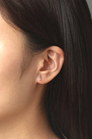 Classic Diamond Earrings •  Bar Diamond Stud in White Gold Sterling Silver • Minimalist Earrings • Sterling Silver • Wholesale- 2x8mm