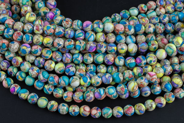 Mosaic Jasper Smooth Round Beads 4mm 6mm 8mm 10mm Aka Snake Skin Jasper Terra Jasper 15.5" Strand