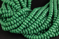 8mm Crystal Roundel Barrel Beads Green Evergreen about 16.5"