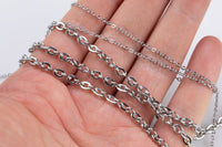 Whole Spool Stainless Steel Oval Flat Link Chain - Yard or Full Spool - High Quality Polished Stainless Steel - Hypoallergenic