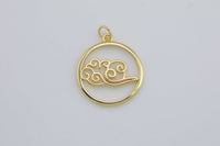 Dainty 24K Gold Plated Charms Element Charm Water Fire Earth Wind Charm for Bracelet Necklace Earring Supply add on Charm Elemental Charms